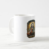 Mug Jésus Fond noir Couverture de webcam oubliée Virtu (Devant gauche)