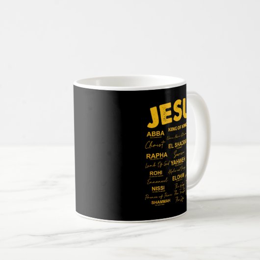 Mug Jesus Is King Names Of God Hebrew Jesus Christian (Devant droit)