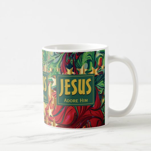 Mug JESUS Louer le culte Adore les étoiles Noël (Droite)