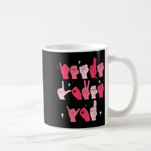 Mug Jesus Loves You Asl Sign Language Christian Valent (Droite)