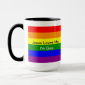 Mug "Jésus m'aime.  Je suis gai. " (Gauche)