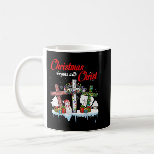 Mug Jésus Noël Commence Avec Christ Snowman Christi (Gauche)
