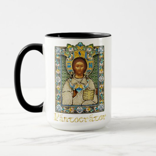 Mug Jésus Pantokrator Icône orthodoxe catholique (Gauche)