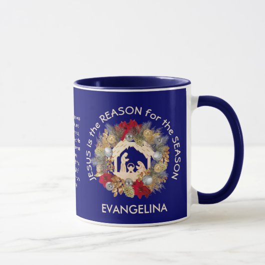 Mug JÉSUS PERSONNALISÉ EST LA RAISON DE Noël (Droite)