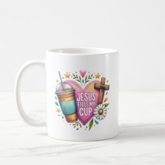 Mug Jésus Remplit Ma Coupe Christian Amateurs De Café  (Gauche)