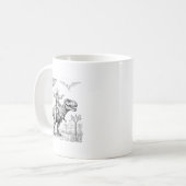 Mug Jesus Riding Dinosaur T-rex Ufo Hunting Alien Sci- (Devant gauche)
