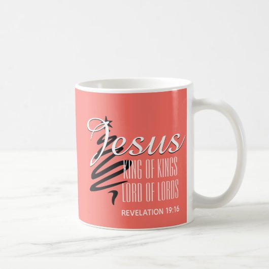 Mug JÉSUS ROI DES ROIS Corail Noël (Droite)