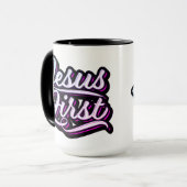 Mug Jésus rose et pourpre d'abord (Devant gauche)