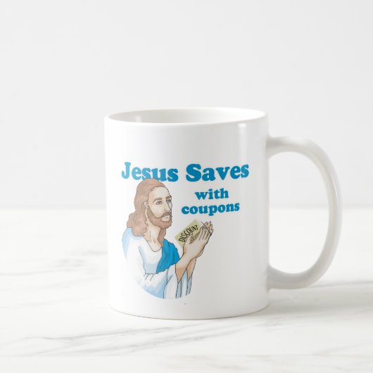 Mug Jésus sauve avec des bons de réduction (Droite)