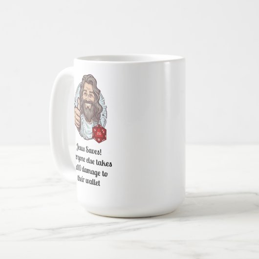 Mug Jésus Sauve D&D ! (Devant gauche)