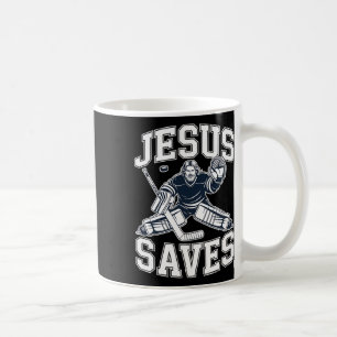Mug Jésus Sauve – Humour de Hockey Pour Joueurs Chréti