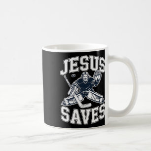 Mug Jésus Sauve – Humour de Hockey Pour Joueurs Chréti
