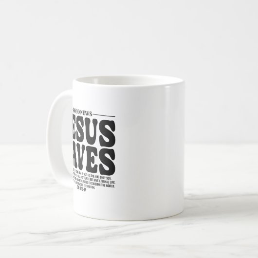Mug Jesus Saves Onback Subtle Christian Minimal Religi (Devant gauche)