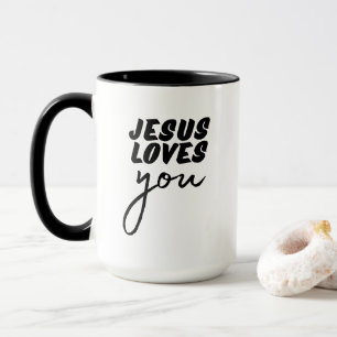 Mug 'Jésus t'aime' Minimaliste Encourageant Chrétien