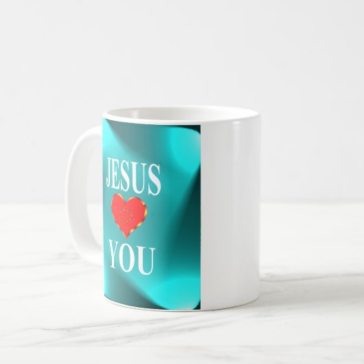 Mug Jésus t'aime Salut éternel (Devant gauche)