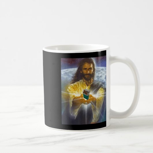 Mug Jésus tenant des cigarettes, Drôle Jésus (Droite)