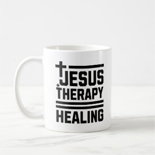 Mug Jésus + Thérapie = Santé mentale guérison chrétien