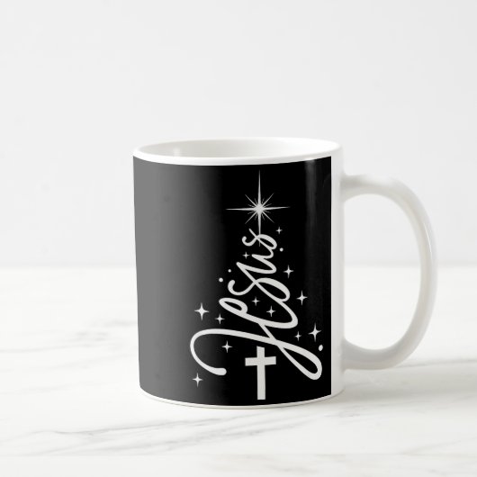Mug Jesus Tree Christian Christmas Faith Snowflakes Cr (Droite)