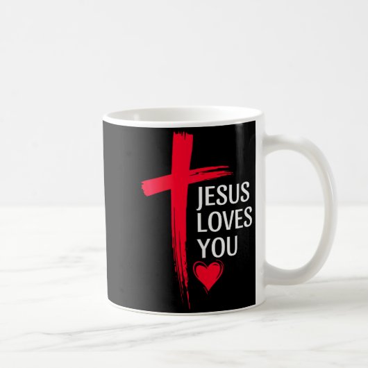Mug Jésus vous aime conception chrétienne d'amour croi (Droite)
