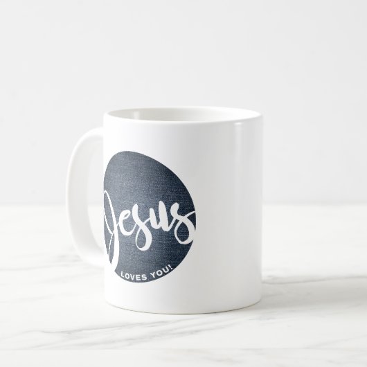 Mug Jésus vous aime Denim Circle (Devant gauche)