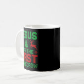 Mug Jesus Was The First-ecrow Reindeer Ugly Sweater Xm (Devant gauche)