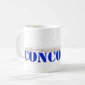 Mug Jet Concorde avec texte bleu gras (Devant gauche)