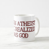 Mug J'étais dire athée d'humour (Devant droit)