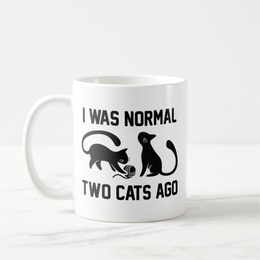 Mug J'Étais Normal Il Y A Deux Chats (Gauche)