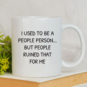 Mug J'étais une personne sociable drôle Sarcastique