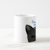 Mug Jetant un coup d'oeil le chat noir w/Golden (Centre)