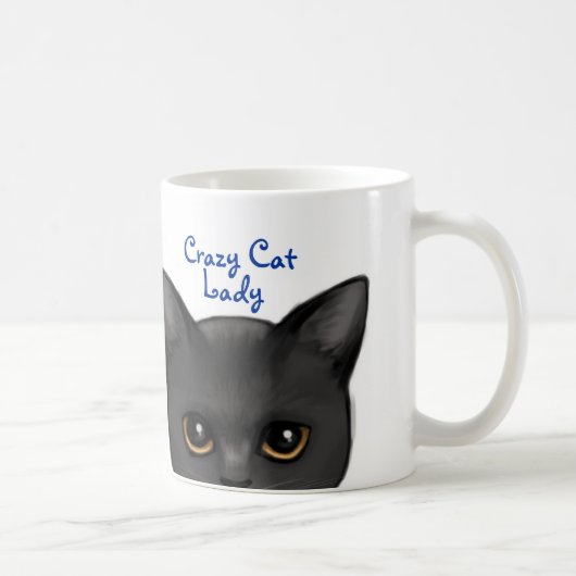 Mug Jetant un coup d'oeil le chat noir w/Golden (Droite)