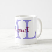 Mug jeté simple minimal ajouter nom monogramme rose ro (Devant droit)