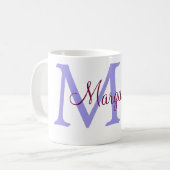 Mug jeté simple minimal ajouter nom monogramme rose ro (Devant gauche)