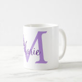 Mug jeté simple minimal ajouter nom monogramme rose ro (Devant droit)