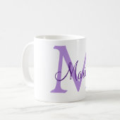 Mug jeté simple minimal ajouter nom monogramme rose ro (Devant gauche)