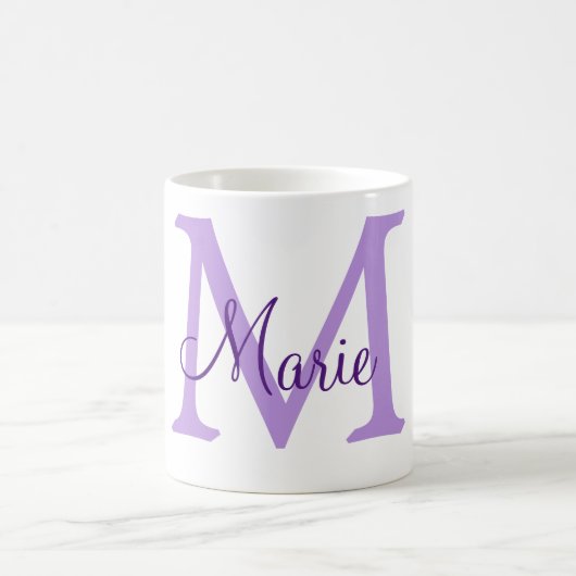 Mug jeté simple minimal ajouter nom monogramme rose ro (Centre)