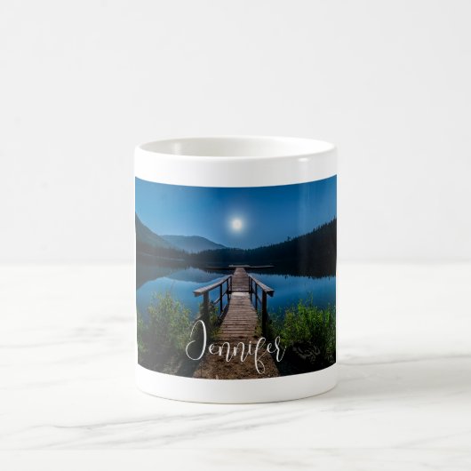 Mug Jetée de nuit sous une Pleine lune (Centre)