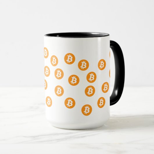 Mug Jeton de chiffrement Bitcoin Wave BTC (Devant droit)