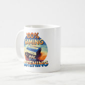 Mug Jeu 0% Écouter Amusant Jeu de style rétro (Devant gauche)