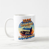 Mug Jeu 0% Écouter Amusant Jeu de style rétro (Gauche)