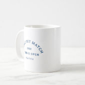 Mug Jeu bleu Match Crest Tennis Tennis Tournoi (Devant gauche)