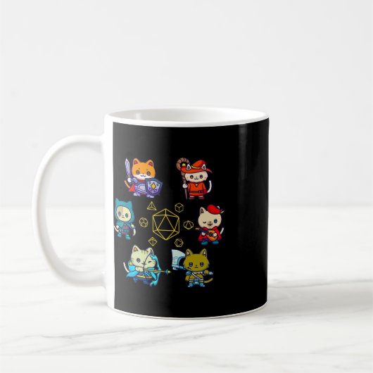 Mug Jeu de dés de chat Nerdy D20 Gamer Geek Chats Homm (Gauche)