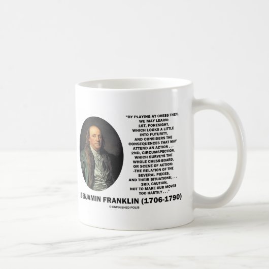 Mug Jeu de la citation de Benjamin Franklin de (Droite)