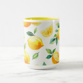 Mug Jeu de mariée bleu citron moderne (Centre)