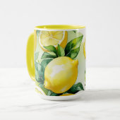 Mug Jeu de mariée bleu citron moderne (Devant gauche)