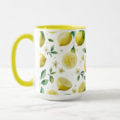 Mug Jeu de mariée bleu citron moderne (Gauche)