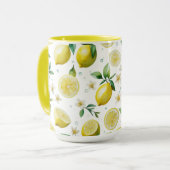 Mug Jeu de mariée bleu citron moderne (Devant gauche)