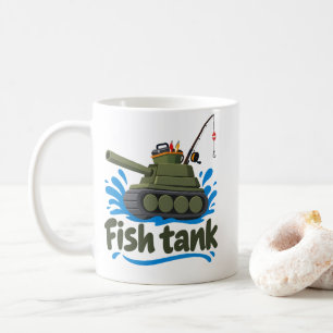 Mug Jeu de mots sur la pêche "Bocal à poissons" Blague