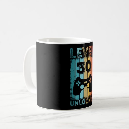 Mug Jeu de niveau 30 Déverrouillé 30e anniversaire Gam (Devant gauche)