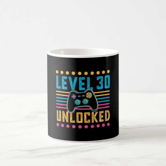 Mug Jeu de niveau 30 Déverrouillé 30e cadeau d'anniver (Centre)